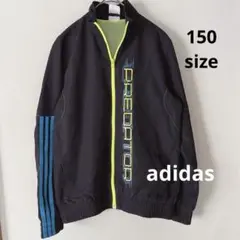 【adidas】キッズウィンドブレーカー 黒/ネオンイエロー　150 サッカー