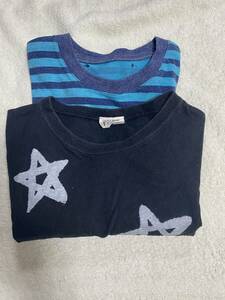 【 ボーダー 】キッズ Ｔシャツ ２枚 セット まとめ 半袖 130 男の子 【 無地 】