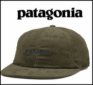 新品NY購入 patagonia パタゴニア コーデュロイ・キャップ TEXT LOGO:BASIN GREEN 