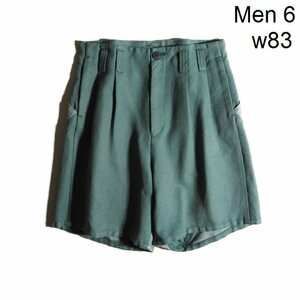 B8738P　▼amachi. アマチ▼　20SS elevation shorts グリーン 6 / コットン 2タック ワイドショーツ ショートパンツ 春夏 rb mks