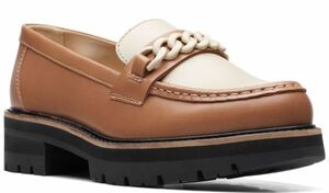 Clarks 25m チャンキー ローファー 軽量 ブラック フラット レザー スリッポン フォーマル オフィス スニーカー パンプス 限10