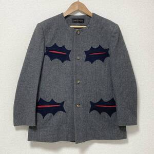 初期 80s COMME des GARCONS ノーカラー ジャケット グレー コムデギャルソン コート VINTAGE archive 4110386