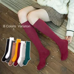 ハイソックス 無地 レディース 学院風 靴下 ハイ ソックス コットン high socks シンプル 春秋 コットンソックス ベーシック くつした 送料無料 新品