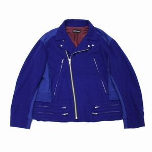 UNDERCOVERISM アンダーカバーイズム 22AW 後SWEAT切替 ライダース ジャケット 3 ブルー