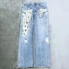 archive grunge damage paint denim Y2K