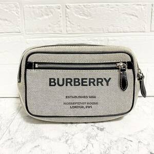 バーバリー BURBERRY ボディバッグ ウエストバッグ キャンバス ロゴ 斜め掛け ウエストポーチ 