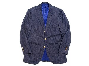 19AW 定価12.1万 超美品 BEAMS F ビームスエフ Zegna TROFEO DENIM ゼニア 金ボタン インディゴウール テーラードジャケット メンズ46