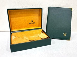 o-004 ★１円～ 中古品/現状品【ROLEX ロレックス】◆腕時計用 木製空箱 ＆ギャランティカード入れ◆ グリーン色 ケース カードケース