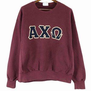 SALE/// 90年代 Lee リー クルーネック スウェット 防寒 アメカジ カレッジ ワインレッド (メンズ - XL相当) P0310