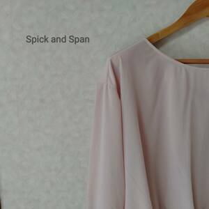 Spick & Span スピック＆スパン トップス ブラウス シャツ ラウンドネック 無地 長袖 レディース サイズ38 ネイビー SJ153