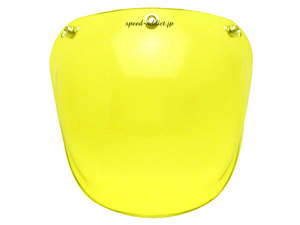 BUBBLE SHIELD LIGHT YELLOW/バブルシールド黄色イエロージェットヘルメットビンテージヘルメット汎用3スナップユニバーサル防風防寒防雨