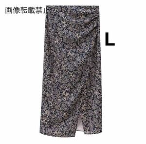 vintage ヴィンテージ レトロ 柄 タイトスカート ボトムス Lサイズ レディース★ZARA 好きな方に★2024 A/W 早秋新作 新品未使用★