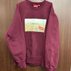 美品 SUPREME シュプリーム 20AW Aerial Crewneck スウェット Lサイズ エアリアル トレーナー