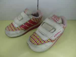 全国送料無料 アディダス adidas ネオ NEO 子供靴キッズベビー女の子ドット柄スニーカーシューズ 13cm