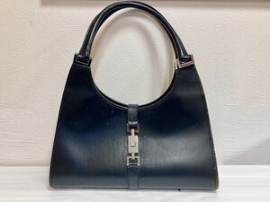 GUCCI 　グッチ　ジャッキーレザー　 ハンドバッグ　ブラック　 セミショルダー 肩掛け 002 1067