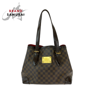 LOUIS VUITTON ルイヴィトン ダミエ エベヌ ハムステッドPM エベヌ ブラウン ゴールド金具 PVC N51205 トートバッグ 409194