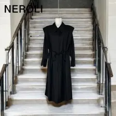 NEROLI  藤井夏恋　トラックショルダーシャツドレス  ブラック