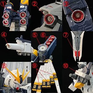 RG 1/144 RX-93 νガンダム用 メタルバーニア+ステンレスパーツ+デカール 豪華版 フルセット (シルバー+レッド)