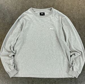 STUSSY Shawn Stussy Logo Embroidery L/S T-shirt Gray ステューシー 長袖 ロンT カットソー グレー ショーンロゴ 刺繍 グレー L