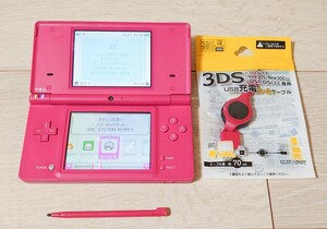 Nintendo DSi ピンク 充電ケーブル タッチペン ダウンロード いつでもボンバーマン ぶれいぶるー