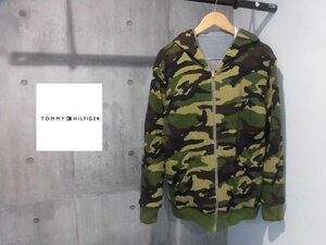 TOMMY トミー カモフラ サーマル x 配色切替 スウェット リバーシブル ジップ パーカー L/ZIPフーディ/TOMMY HILFIGER トミー ヒルフィガー