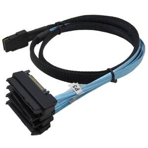 Mini SAS ケーブル SFF-8087 36ピン to 4 SFF-8482 29ピン コネクタ SATAパワー付き ファンアウトケーブル Mini SASホスト 4 SATA 長さ50cm