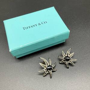 【4617】TIFFANY＆Co. ティファニー FIREWORKS ファイヤーワークス オニキス イヤリング SV925 シルバー ヴィンテージ ファイアワークス