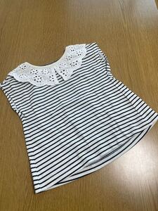 ★美品★エフオーインターナショナル★半袖Tシャツ★ブラック黒ボーダー★100★キッズ女の子