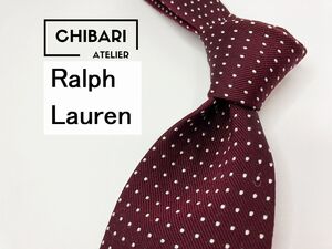 【超美品】Ralph Lauren　ラルフローレン　ドット柄 ネクタイ 3本以上 送料無料 メンズ ワインレッド　1205257