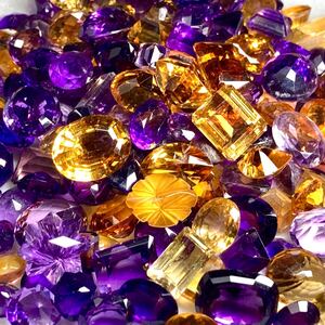 1円〜!!大量!!●天然アメジスト・シトリンおまとめ1002.5ct●d 約200.5g 裸石 宝石 amethyst citrine 黄水晶 w4 マ48