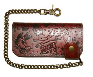 ★ラッキー13 レザー ウォレット LUCKY13 THE HIGH ROLLER SNAP WALLET 雑貨 レザー 革 財布 US製 harley punk biker rockers 50s