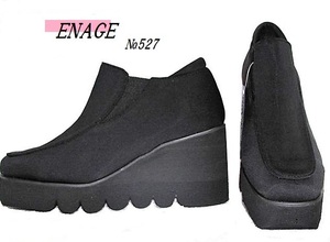 《新品》【ENAGE】ストレッチ★軽量/厚底ウェーブ高8.5㎝K-527/L（約24.0㎝）　＠3,500円 