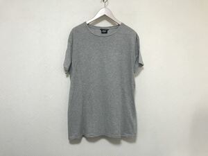 本物ディーゼルDIESEL55DSLコットン無地デカ半袖TシャツメンズビジネススーツアメカジミリタリーXLサーフグレー