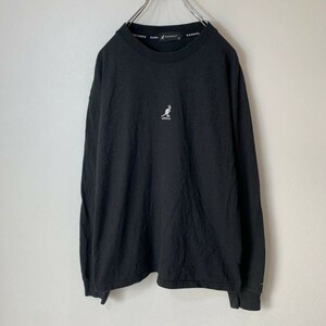 [KWT491] KANGOL 長袖Tシャツ BLK メンズ M ポス