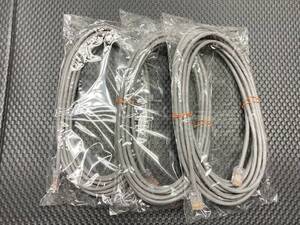 ★☆AMP 製 CAT5e Ethernet ストレート全結線 UTP 単芯線仕様 5m 灰色 3本セット☆★