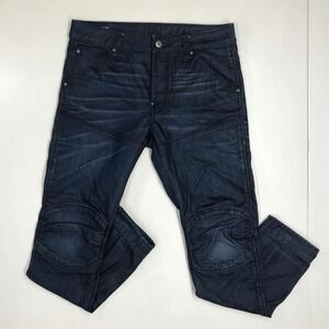 G-STAR RAW ジースターロウ 5620　デニムパンツ 3D SLIM 濃紺　ユーズド加工　W30 38-32a