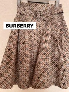 BURBERRY チェック柄 フレアスカート ブルーレーベル レディース