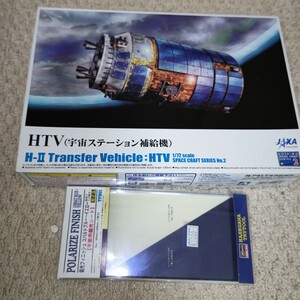 ☆HTV(宇宙ステーション補給機) JAXA アオシマスペースクラフトシリーズ+ハセガワ偏光シート(限定品) 未組立品 プラモデル☆2週間出品