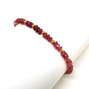 1円〜!!▲K18 天然トルマリンブレスレット▲J 約3.8g 約18.0cm tourmaline bracelet jewelry DG0/EA0 C234