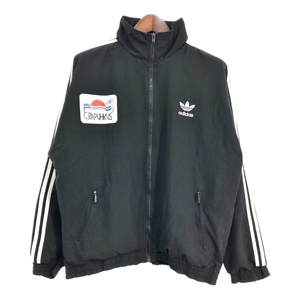 90年代 adidas アディダス トラックジャケット Marlboro マルボロ スポーツ ブラック (メンズ F186) 中古 古着 R9926