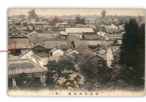 XZN8264【新規】栃木 手彩色 宇都宮市全景 其1 *剥離有り *傷み有り【絵葉書】