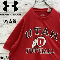 【1731】US古着 海外規格90s アンダーアーマー Tシャツ ビッグプリント