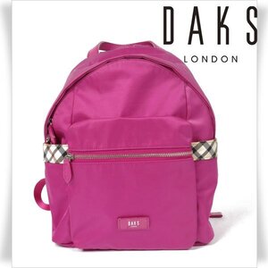 新品1円～★DAKS LONDON ダックス ロンドン レディース 軽量 ナイロン リュックサック バッグ ピンク ハウスチェック 正規店本物 ◆A1046◆