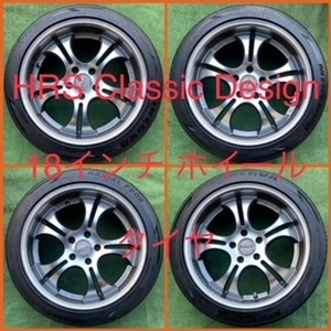 230208-03 MINERVA RADIAL F205 ラジアルタイヤ+HRS CLASSIC DESIGN 18inch Wheel CROWN/ALPHARD/FUGA/ELGRAND など