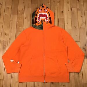 ★2XL★ タイガー パーカー オレンジ Tiger full zip hoodie a bathing ape BAPE camo エイプ ベイプ アベイシングエイプ 迷彩 XXL i568