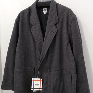 新品 定価48400円 エーアイイー 秋冬 オーバーサイズ フランネル ダブル ジャケット グレー メンズ M L AiE EZ JACKET GREY軽量 アメリカ製