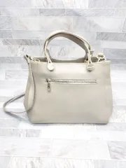 ◇ Genuine Leather ジェニュイン レザー シンプル 無地 ハンド ショルダー バッグ グレー系 レディース P  【1403180004865】