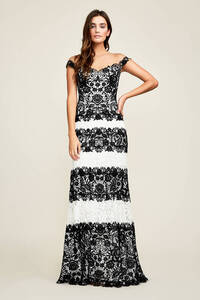 TADASHI SHOJI　タダシショージ　BLACK & IVORY　ロングフォーマルドレス　「１２ 」/ ２XL