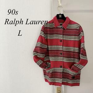 希少！90s ラルフローレン　ネイティブ柄　アウター　Ralph Lauren ビンテージ　９０年代　ラグジャケット　シャツ　