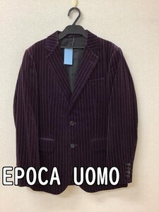 エポカ (EPOCA UOMO) メンズ パープルストライプジャケット ベロア サイズ44